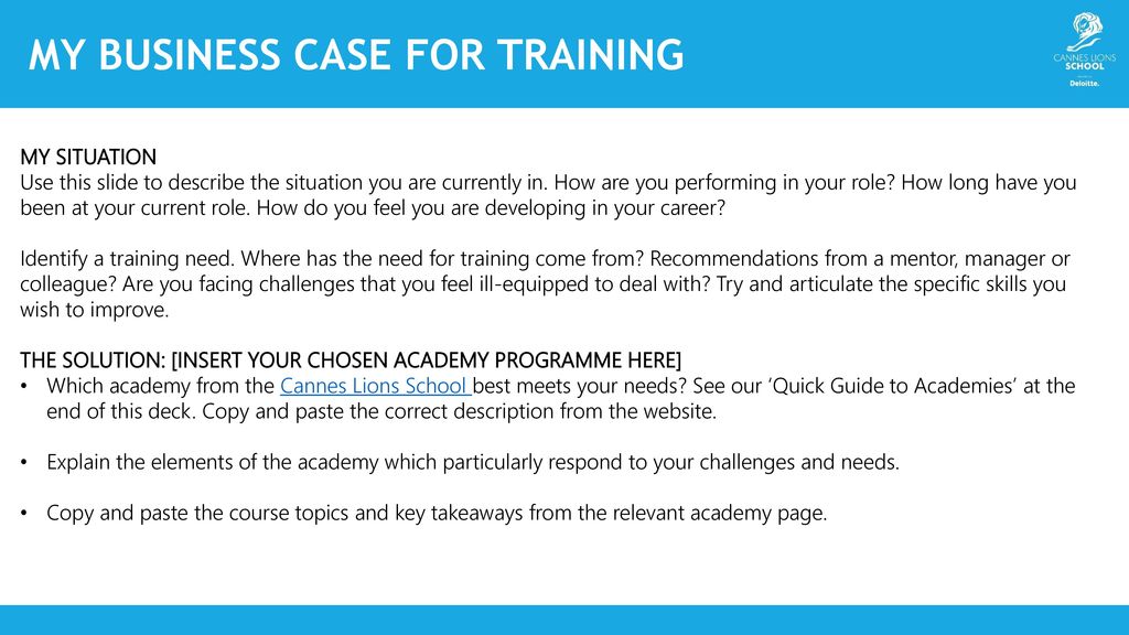 MY BUSINESS CASE FOR TRAINING - ppt download